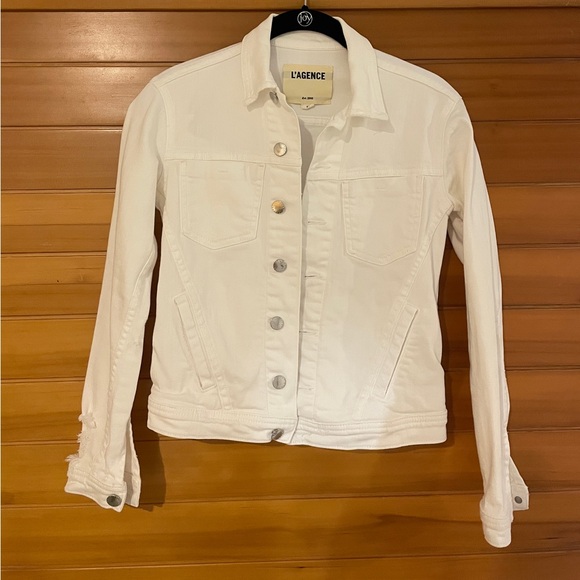 L'AGENCE Classic white denim jacket - Picture 4 of 6